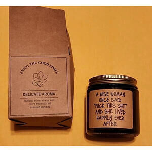 NEW Enjoy the Good Times Soy Wax Lavender Scented Humorous Quote Candle